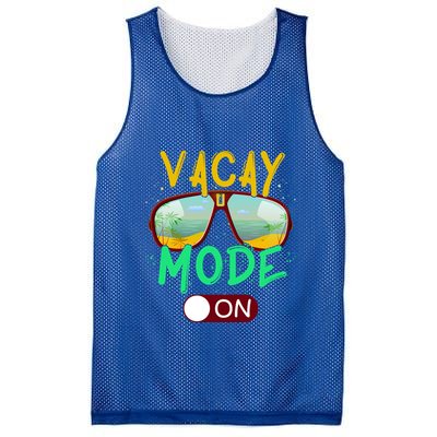 Retro Vacay Mode On Sunglasses Beach Swimming Summer Vibes Great Gift Mesh Reversible Basketball Jersey Tank