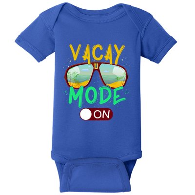 Retro Vacay Mode On Sunglasses Beach Swimming Summer Vibes Great Gift Baby Bodysuit