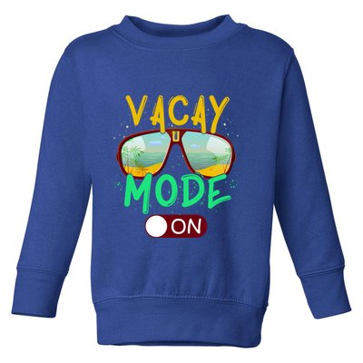 Retro Vacay Mode On Sunglasses Beach Swimming Summer Vibes Great Gift Toddler Sweatshirt