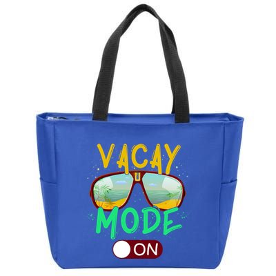 Retro Vacay Mode On Sunglasses Beach Swimming Summer Vibes Great Gift Zip Tote Bag