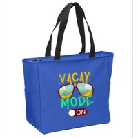 Retro Vacay Mode On Sunglasses Beach Swimming Summer Vibes Great Gift Zip Tote Bag