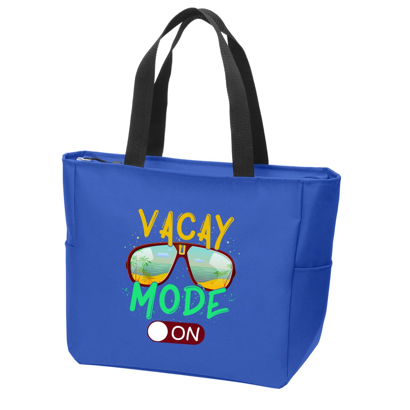 Retro Vacay Mode On Sunglasses Beach Swimming Summer Vibes Great Gift Zip Tote Bag