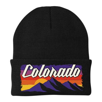 Retro Vintage Mountains Colorado Beanie