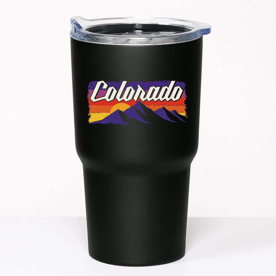 Retro Vintage Mountains Colorado Tumbler
