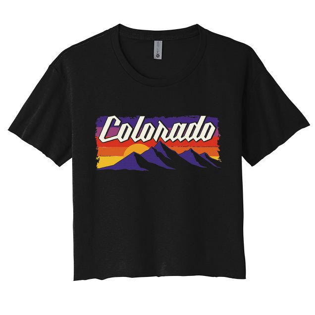 Retro Vintage Mountains Colorado Crop Top