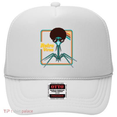 Retro Virus Microbiologist Bacteria Biology Teacher Biologist High Crown Mesh Back Trucker Hat