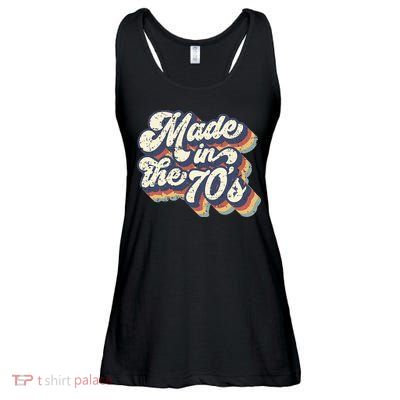 Retro Vintage Made In The 70s 1970s Born Birthday Day Gift Ladies Essential Flowy Tank