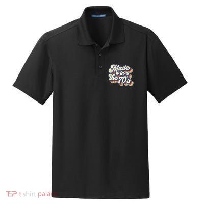 Retro Vintage Made In The 70s 1970s Born Birthday Day Gift Dry Zone Grid Polo