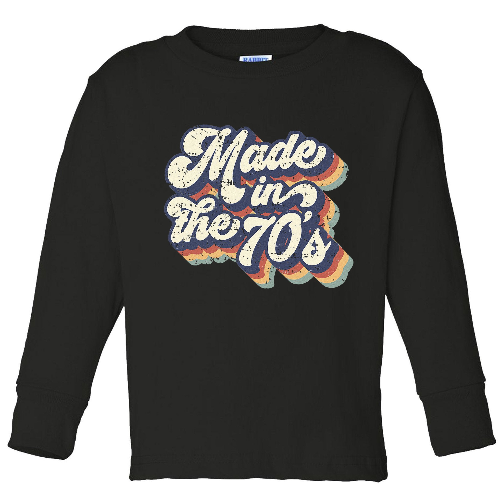 Retro Vintage Made In The 70s 1970s Born Birthday Day Gift Toddler Long Sleeve Shirt