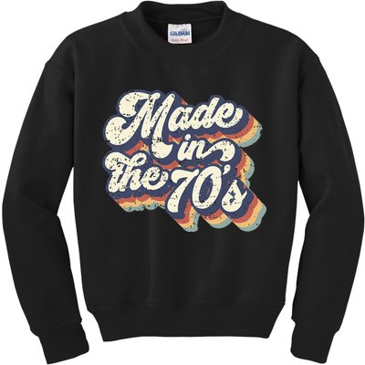 Retro Vintage Made In The 70s 1970s Born Birthday Day Gift Kids Sweatshirt