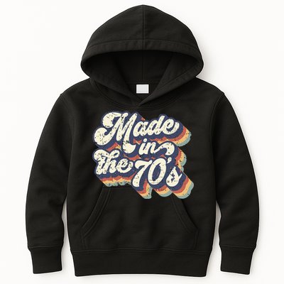 Retro Vintage Made In The 70s 1970s Born Birthday Day Gift Kids Hoodie