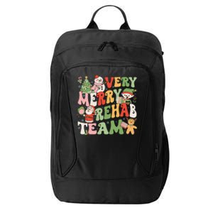 Retro Very Merry Rehab Team Xmas Therapy Squad Slp Ot Pt City Backpack