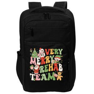 Retro Very Merry Rehab Team Xmas Therapy Squad Slp Ot Pt Impact Tech Backpack