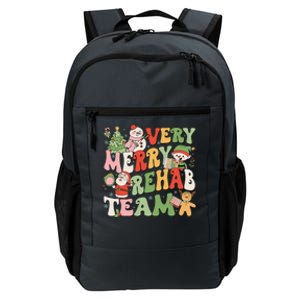 Retro Very Merry Rehab Team Xmas Therapy Squad Slp Ot Pt Daily Commute Backpack