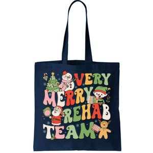 Retro Very Merry Rehab Team Xmas Therapy Squad Slp Ot Pt Tote Bag