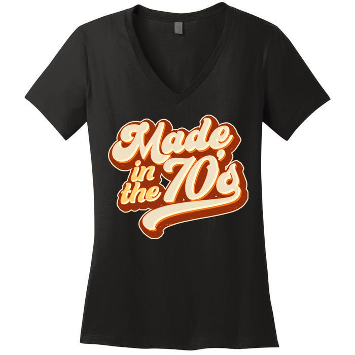 Retro Vintage Maded In The 70s 1970s Women's V-Neck T-Shirt