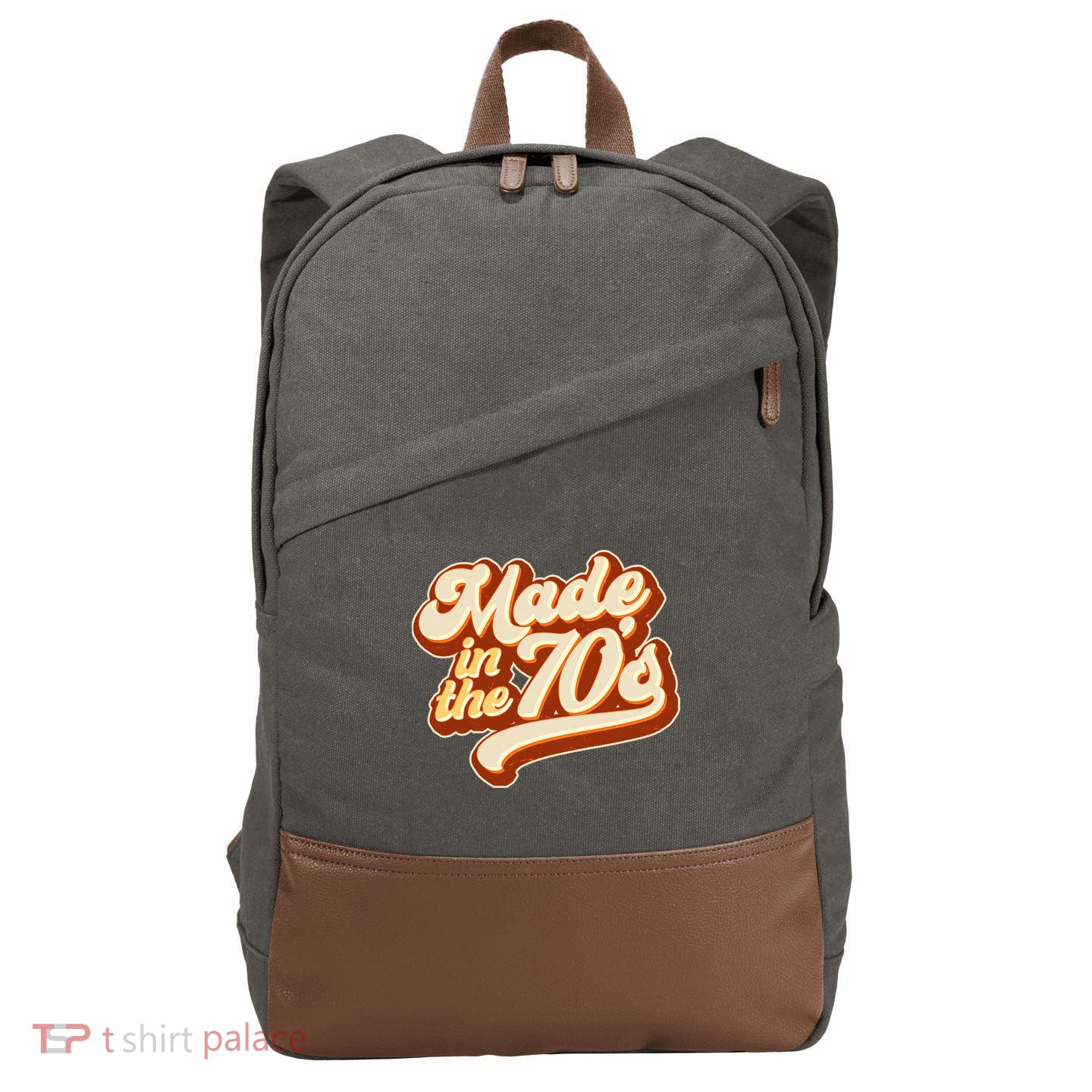 Retro Vintage Maded In The 70s 1970s Cotton Canvas Backpack