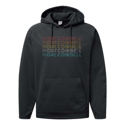 Retro Vintage More Cowbell Performance Fleece Hoodie