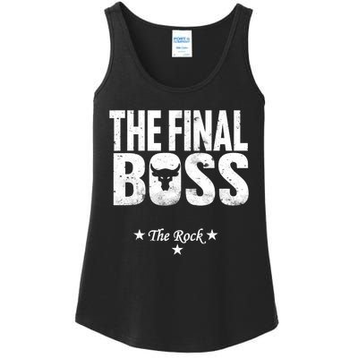 Rock Vintage Music Boss Final White Design Fun Music Lover Ladies Essential Tank