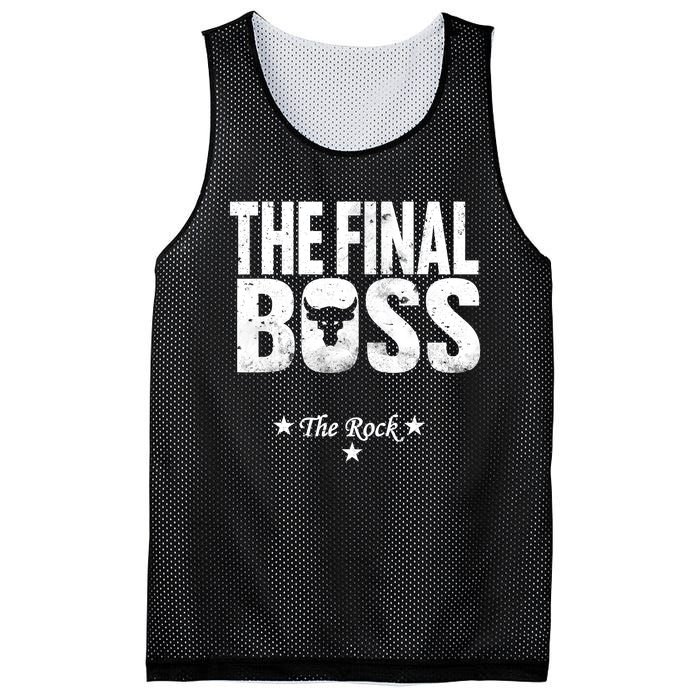 Rock Vintage Music Boss Final White Design Fun Music Lover Mesh Reversible Basketball Jersey Tank