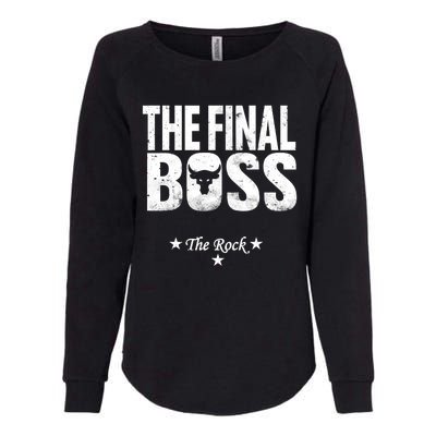 Rock Vintage Music Boss Final White Design Fun Music Lover Womens California Wash Sweatshirt