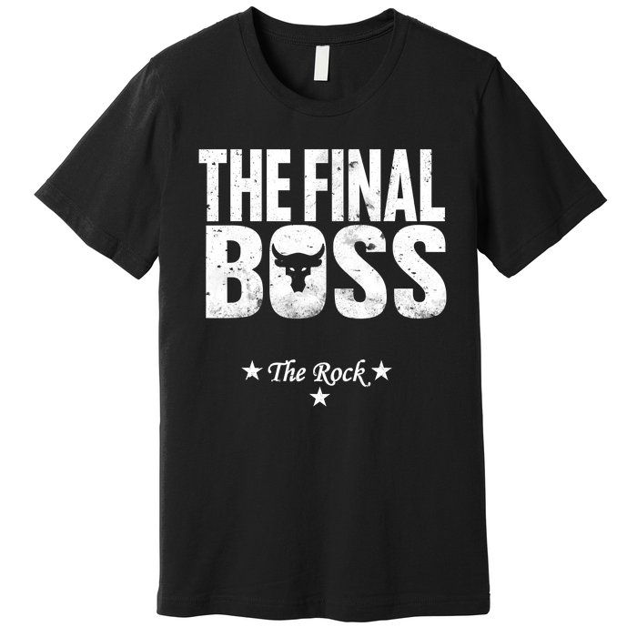 Rock Vintage Music Boss Final White Design Fun Music Lover Premium T-Shirt