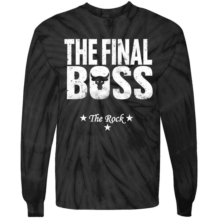 Rock Vintage Music Boss Final White Design Fun Music Lover Tie-Dye Long Sleeve Shirt