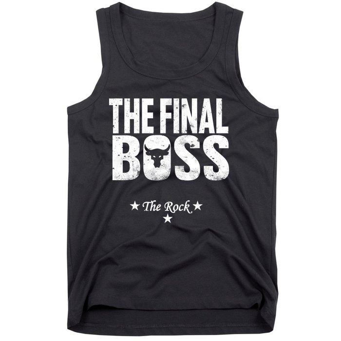 Rock Vintage Music Boss Final White Design Fun Music Lover Tank Top