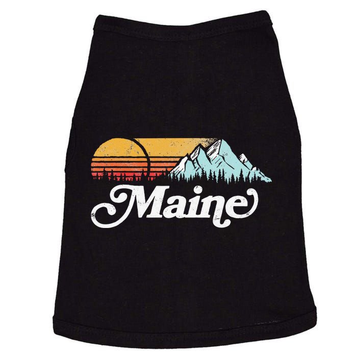 Retro Vibe Maine Vintage Mountains & Sun Doggie Tank