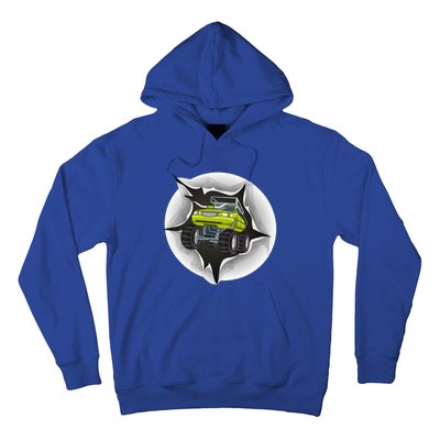 Retro Vintage Monster Truck Crushing Wall Gift Hoodie