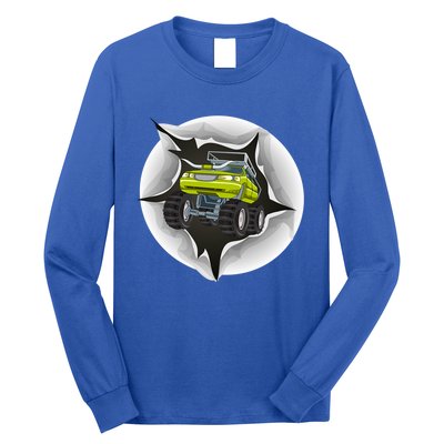 Retro Vintage Monster Truck Crushing Wall Gift Long Sleeve Shirt