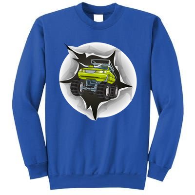 Retro Vintage Monster Truck Crushing Wall Gift Sweatshirt