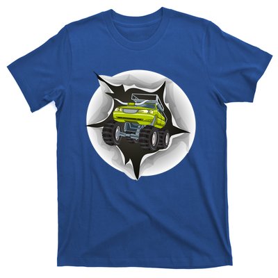 Retro Vintage Monster Truck Crushing Wall Gift T-Shirt