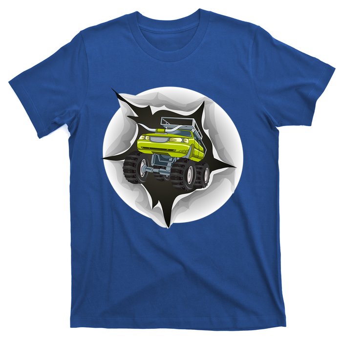 Retro Vintage Monster Truck Crushing Wall Gift T-Shirt