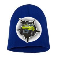 Retro Vintage Monster Truck Crushing Wall Gift Short Acrylic Beanie