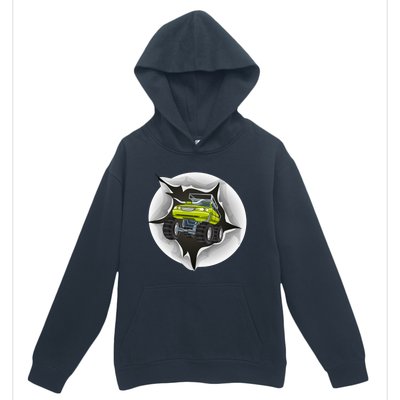 Retro Vintage Monster Truck Crushing Wall Gift Urban Pullover Hoodie