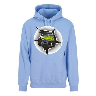 Retro Vintage Monster Truck Crushing Wall Gift Unisex Surf Hoodie