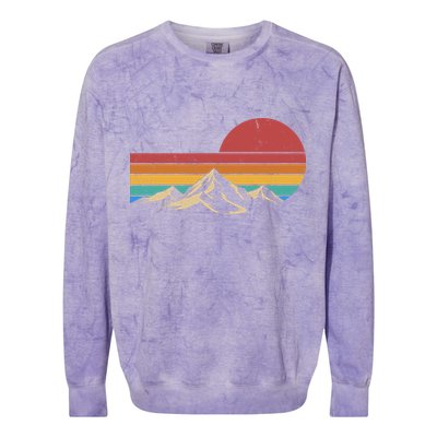 Retro Vintage Mountain Range Sunset Colors Colorblast Crewneck Sweatshirt