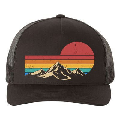 Retro Vintage Mountain Range Sunset Colors Yupoong Adult 5-Panel Trucker Hat