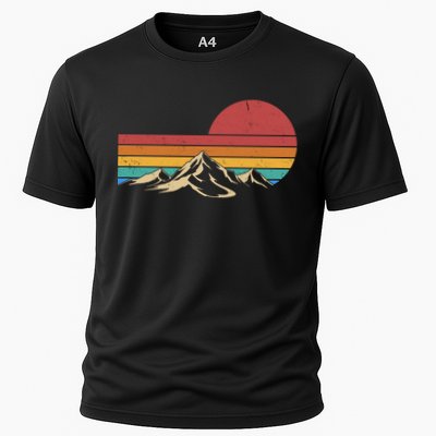 Retro Vintage Mountain Range Sunset Colors Performance Shirt