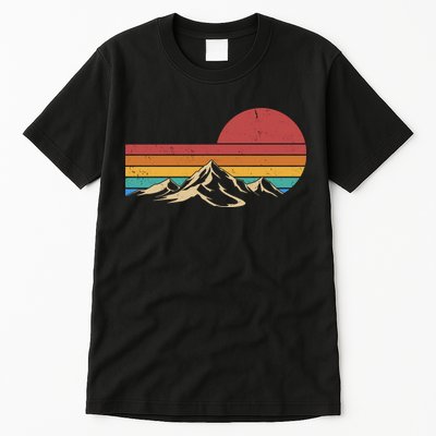 Retro Vintage Mountain Range Sunset Colors Tall T-Shirt