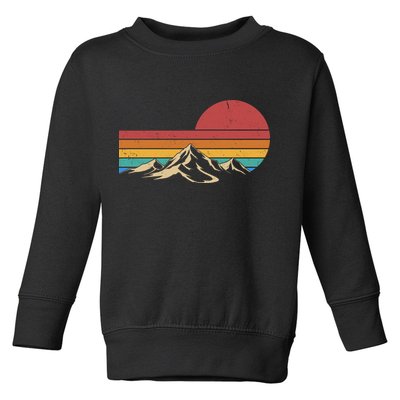 Retro Vintage Mountain Range Sunset Colors Toddler Sweatshirt