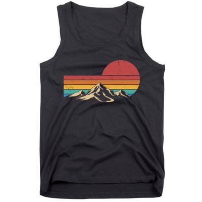 Retro Vintage Mountain Range Sunset Colors Tank Top