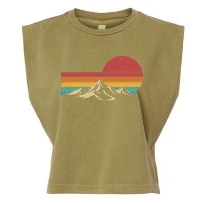 Retro Vintage Mountain Range Sunset Colors Garment-Dyed Women's Muscle Tee