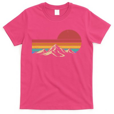 Retro Vintage Mountain Range Sunset Colors T-Shirt