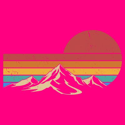 Retro Vintage Mountain Range Sunset Colors T-Shirt