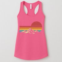Retro Vintage Mountain Range Sunset Colors Womens Tank Top