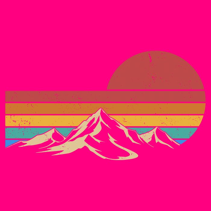 Retro Vintage Mountain Range Sunset Colors Womens Tank Top