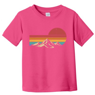 Retro Vintage Mountain Range Sunset Colors Toddler T-Shirt