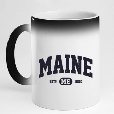 Retro Vintage Maine 11oz Black Color Changing Mug